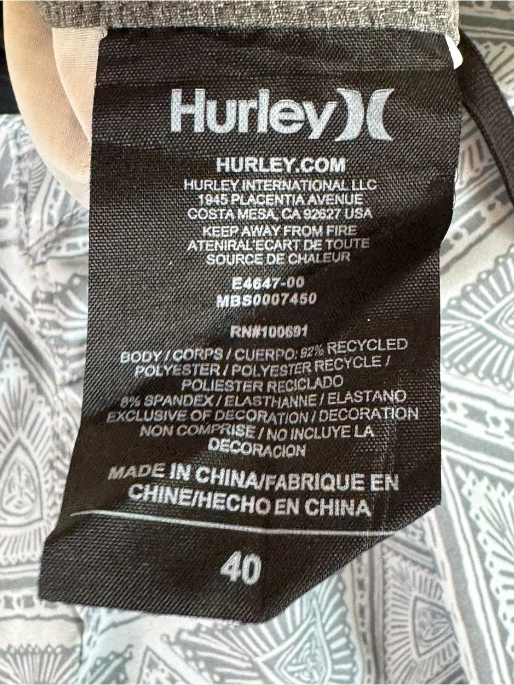 Hurley Phantom Sideways Boardshort Board Shorts Gray / Green Men's Size 40